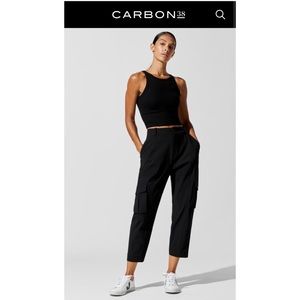 Carbon38 black utility pant